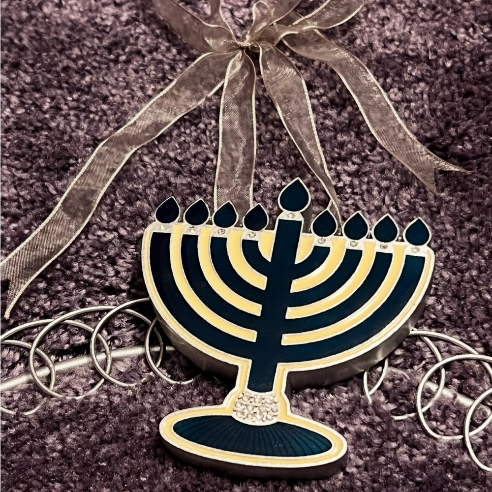 Silver and Blue Menorah Wall Decor-Perfect for Hanukkah-New-Metal - Picture 4 of 6